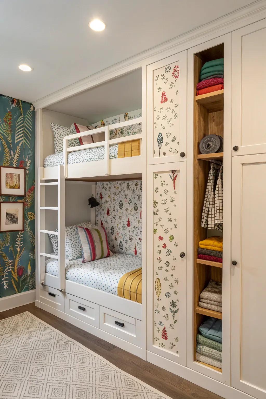 Showcase your style: customizable built-in bunk beds for a personal touch.