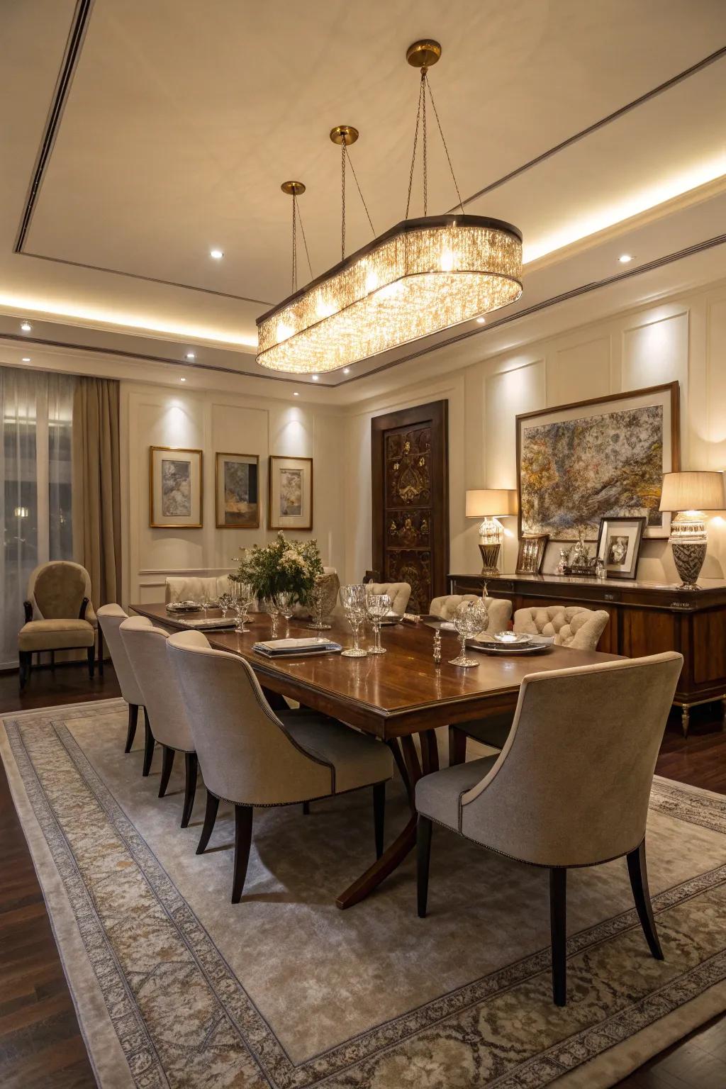 Set the mood for your dinner parties with dimmable cable lighting.