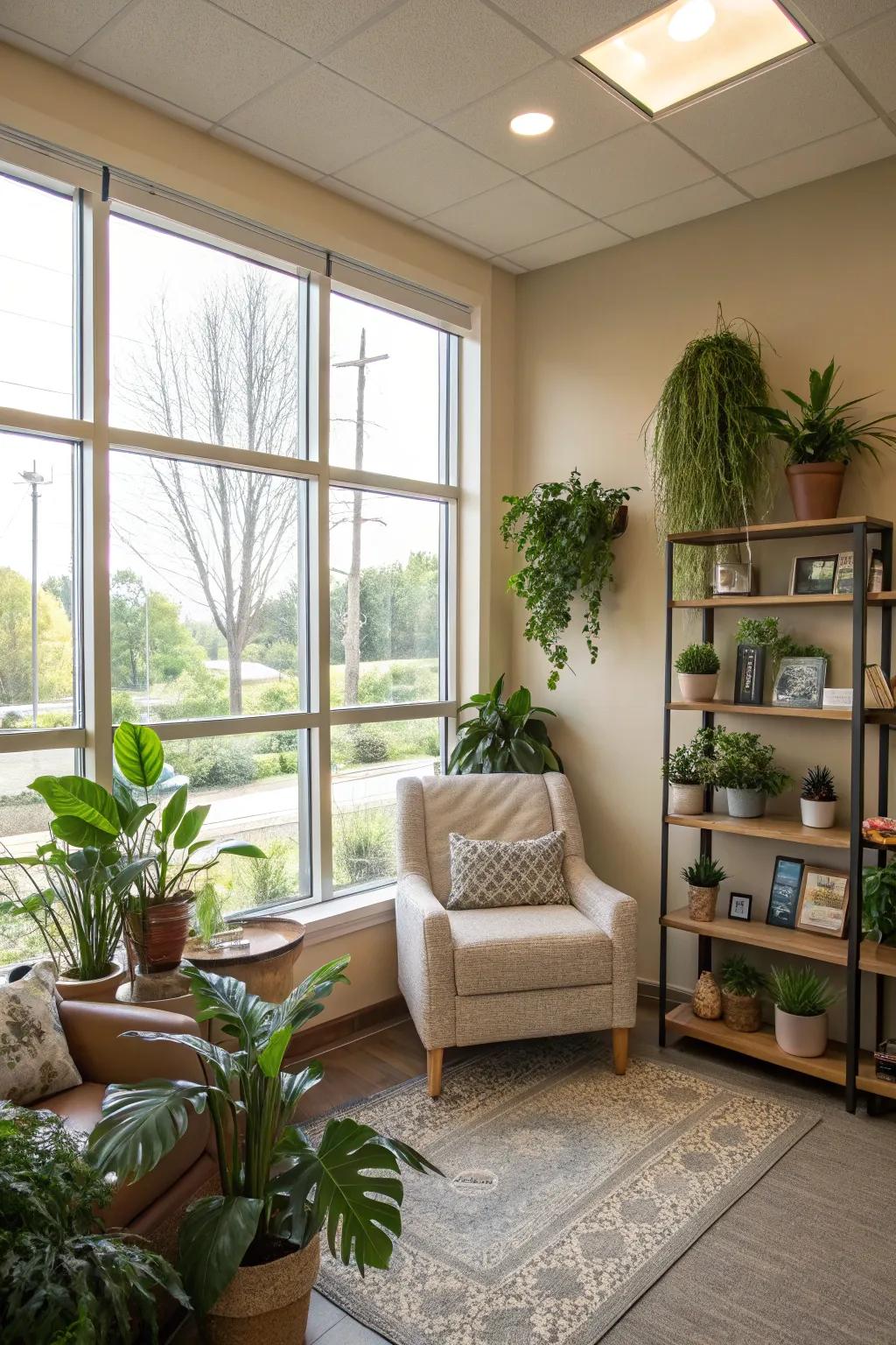 Greenery adds a hint of nature and energy.