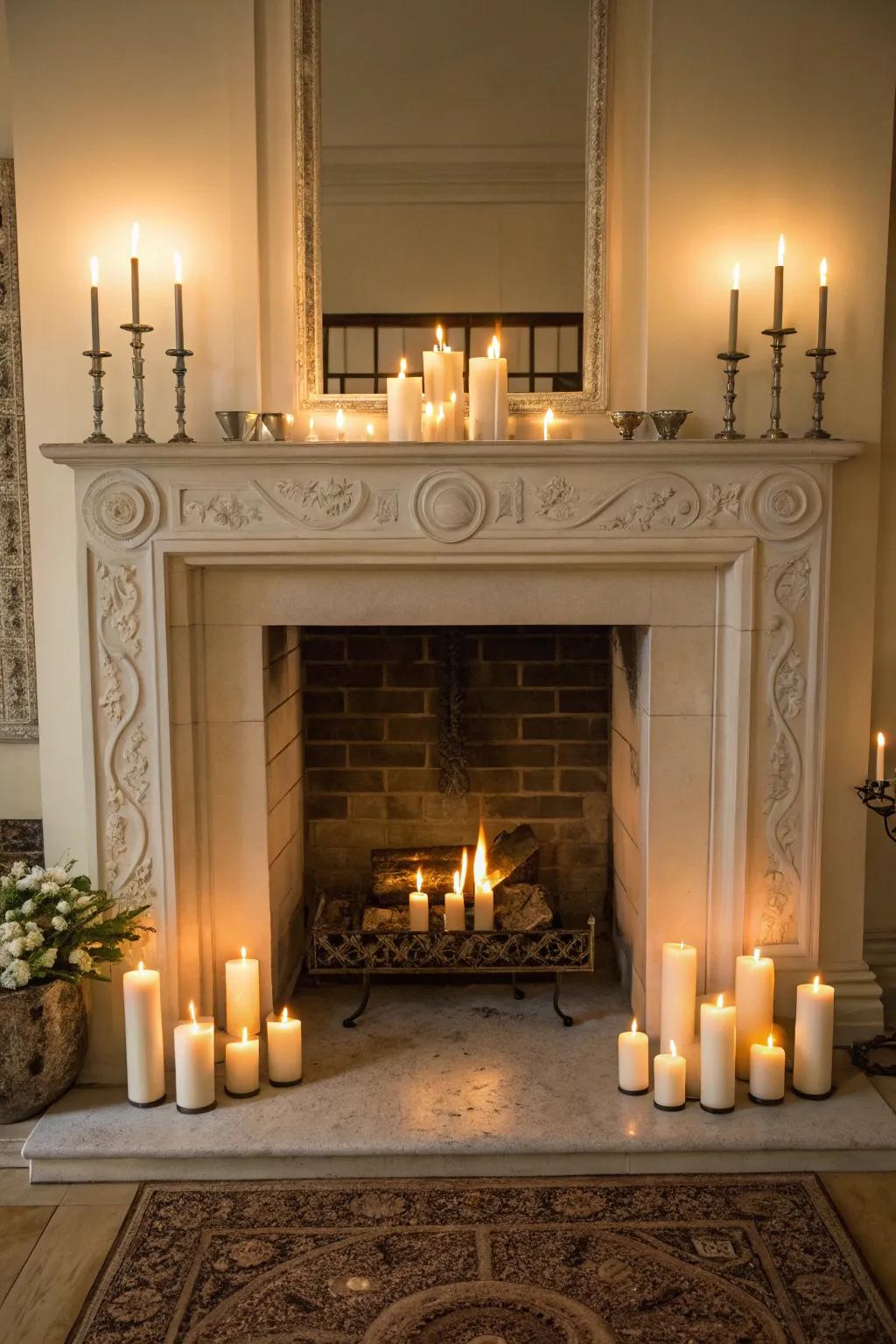 Symmetrical wax arrangements bring balance and harmony.