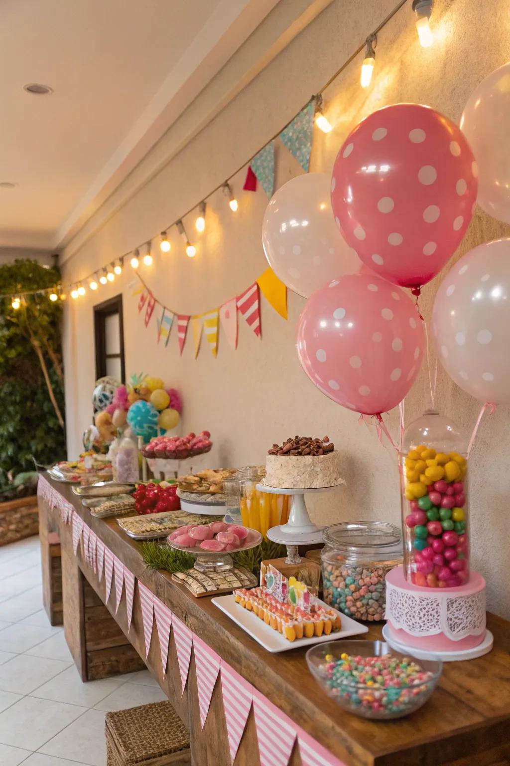Flags and inflatables that inject flair into the sweet table