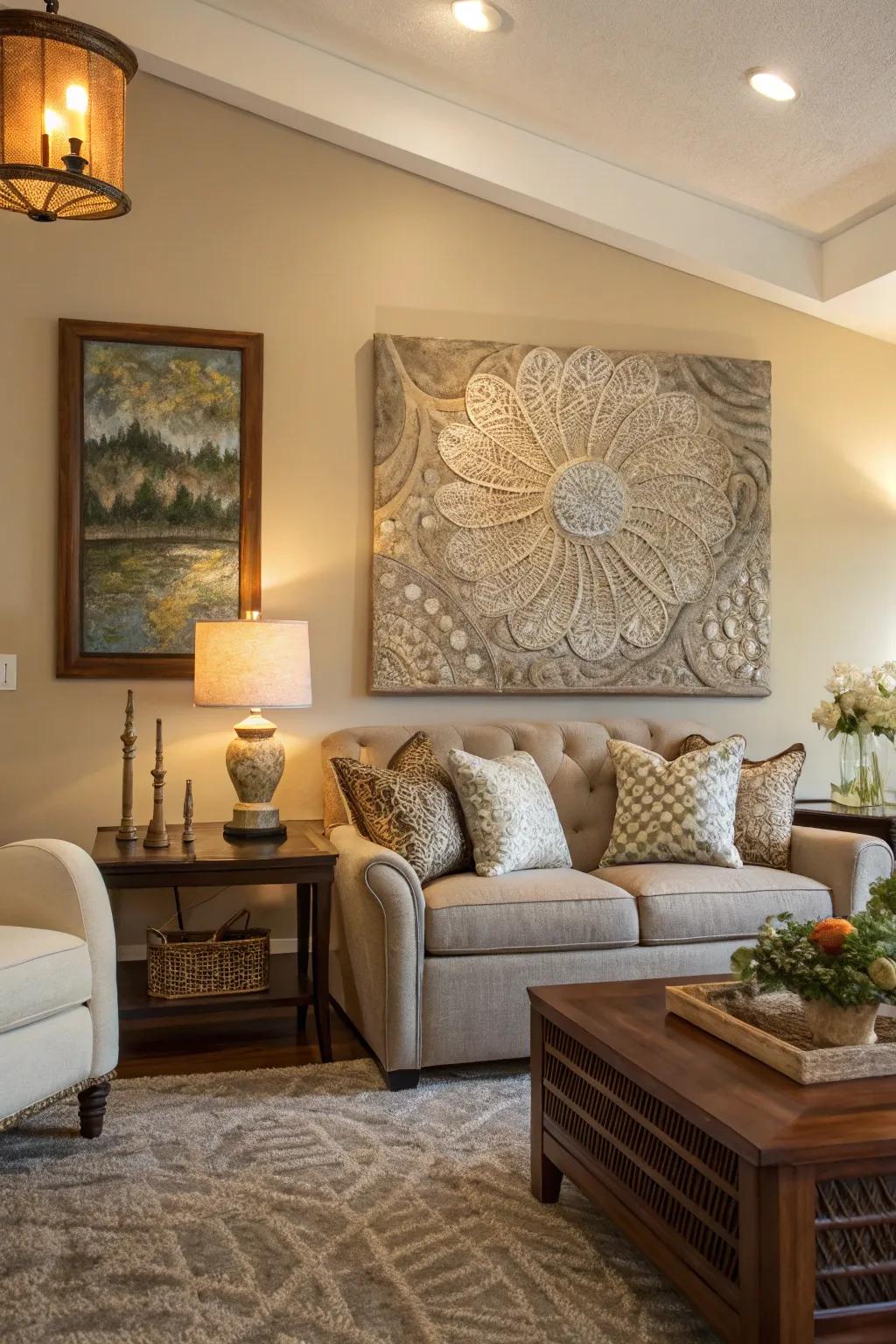 Texture in art provides depth and interest to your space.