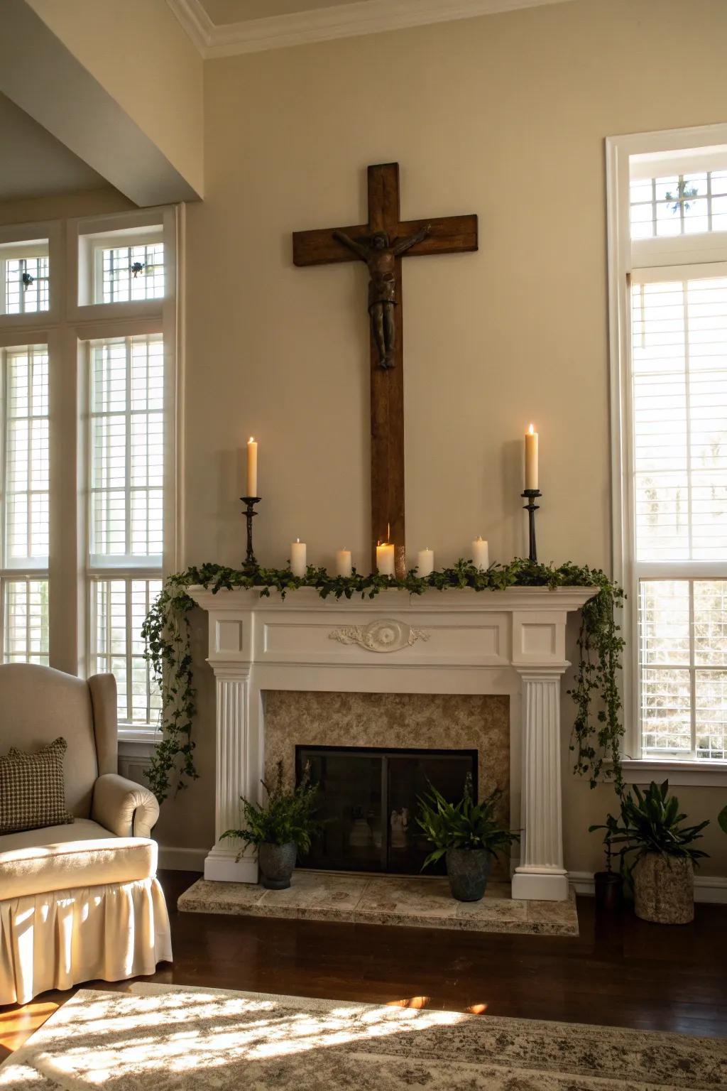A crucifix can serve as a powerful and beautiful focal point in your home decor.