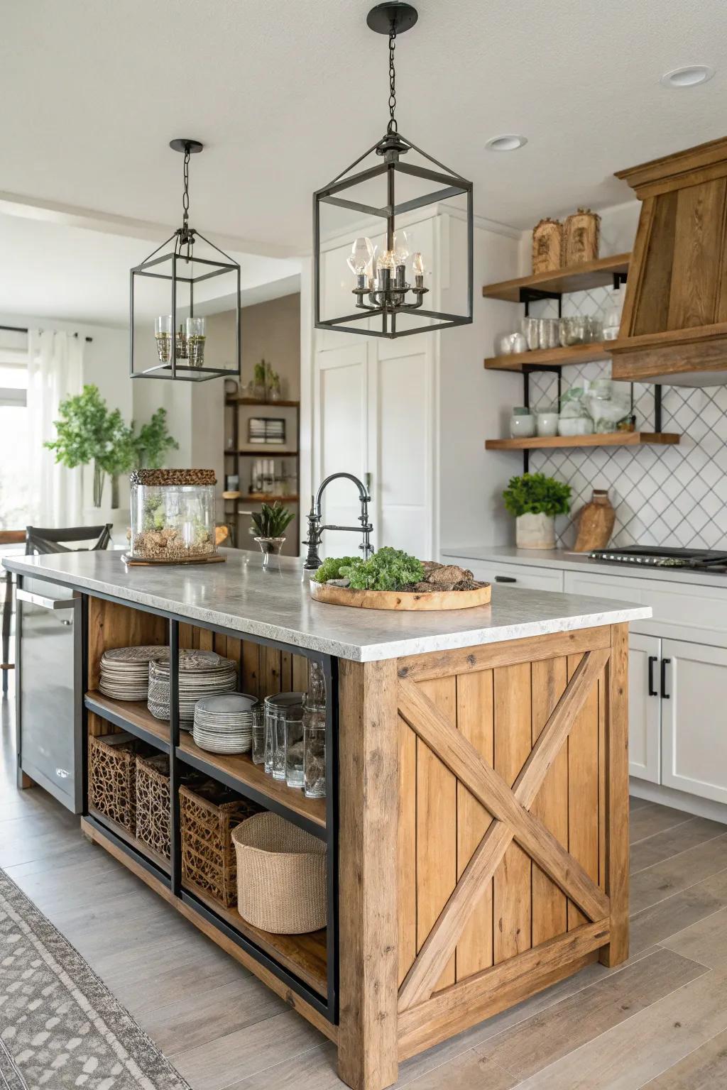 Create visual appeal by combining various materials.
