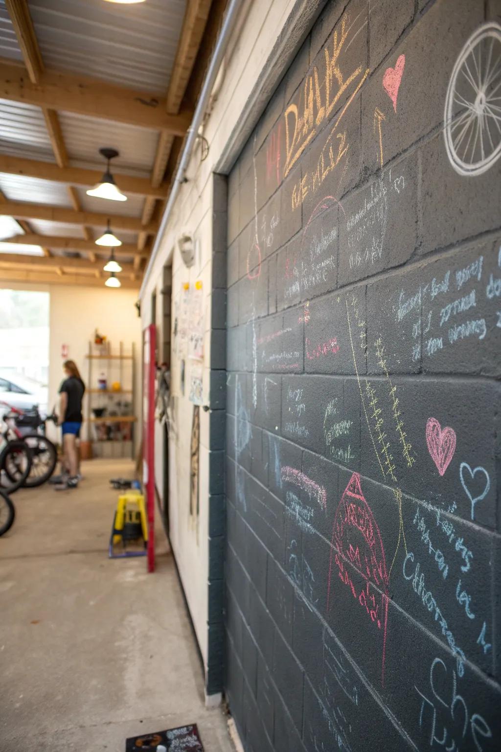 Slate board coating adds a creative and functional element.