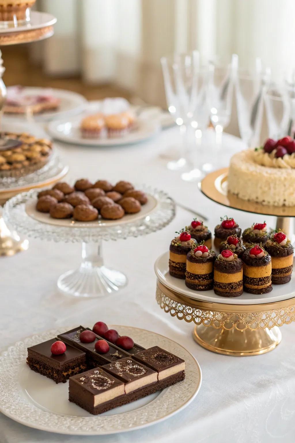 A rich selection of chocolate sweets perfect for a special celebration.