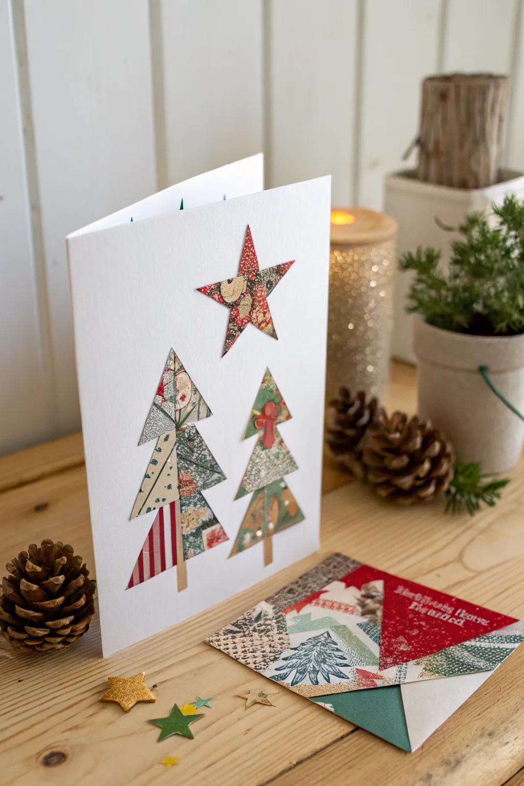 Festive, eco-friendly spirit: Design special cards with publication cutouts for a celebratory feel!