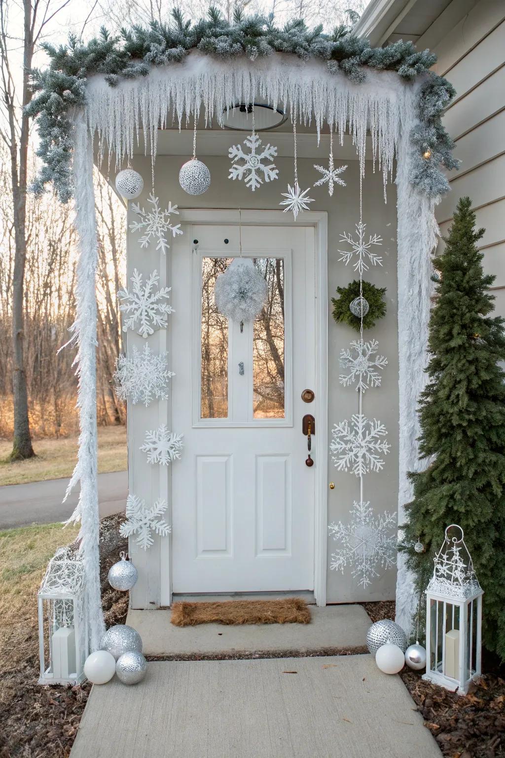A magical snowy fantasy theme for your entrance.