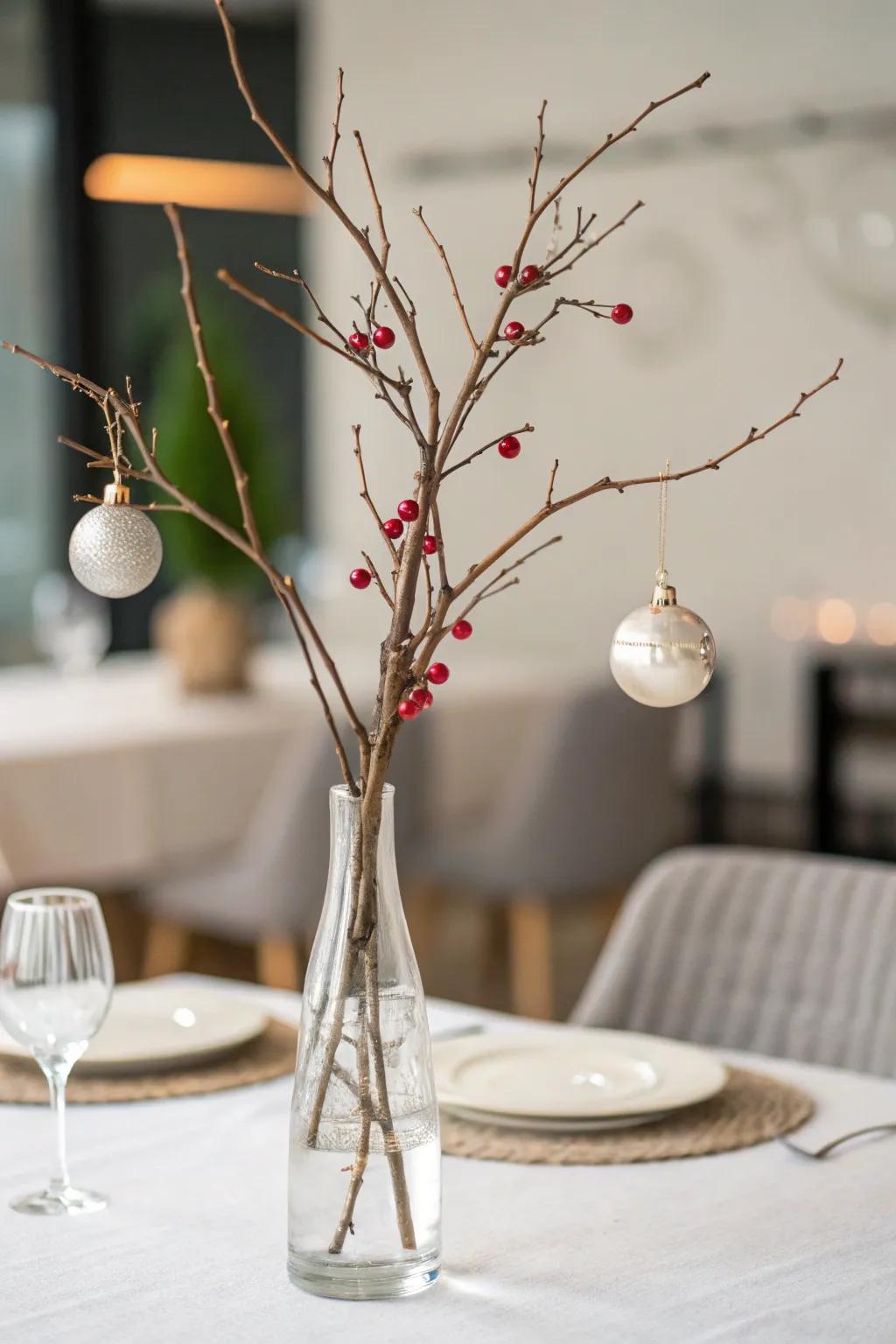 An understated centerpiece offers a streamlined and contemporary touch.