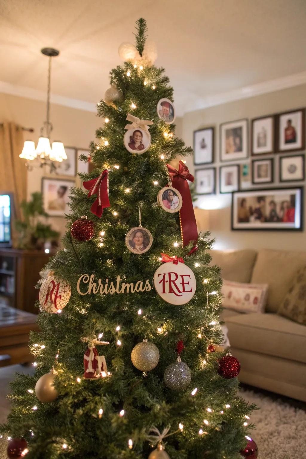 Tailored initials make this tree uniquely special.