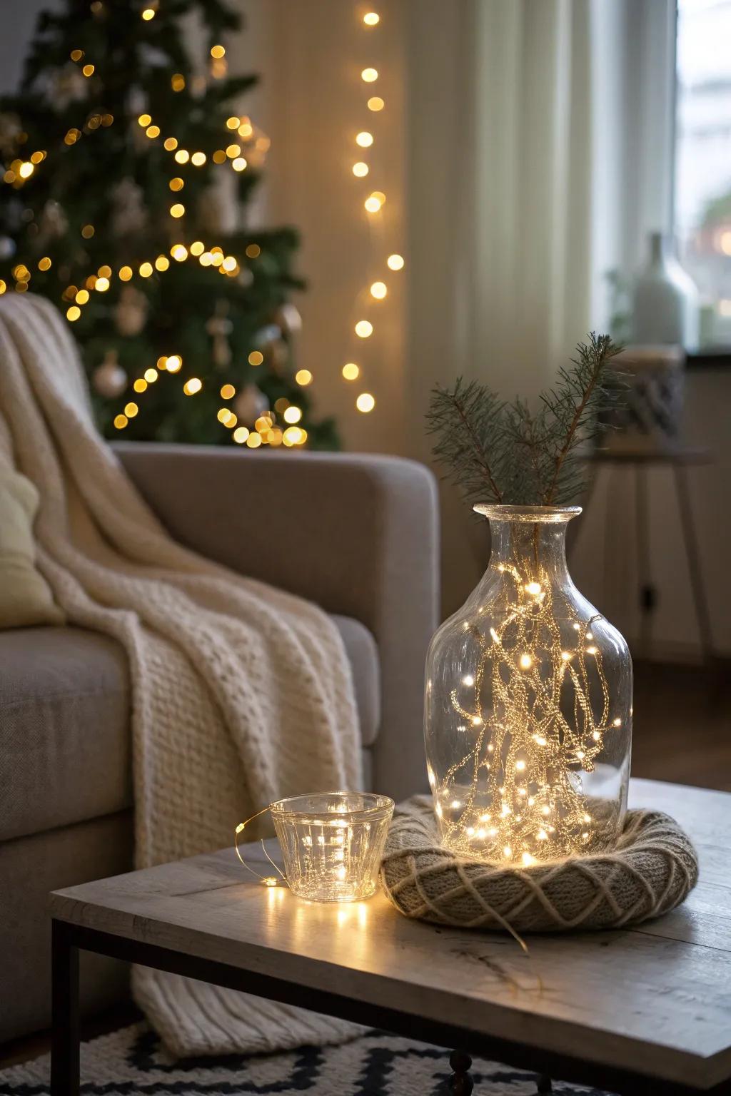 Enchanting radiance: enchanted illuminates evoke a magical holiday environment.