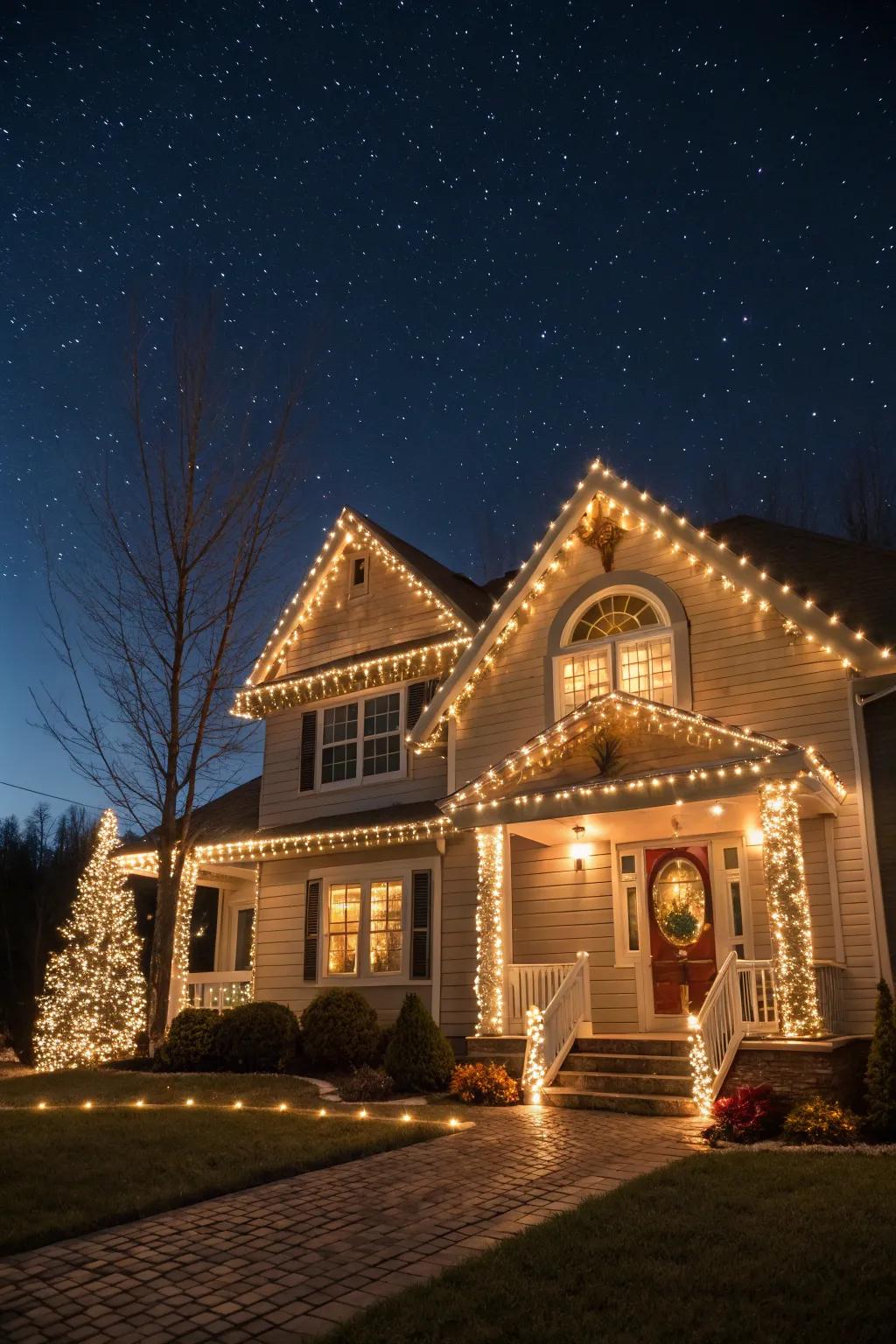 Balanced lighting layout for a symmetrical look.