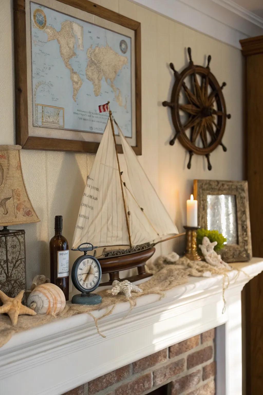 Marine details provide a hint of marine-inspired charm.