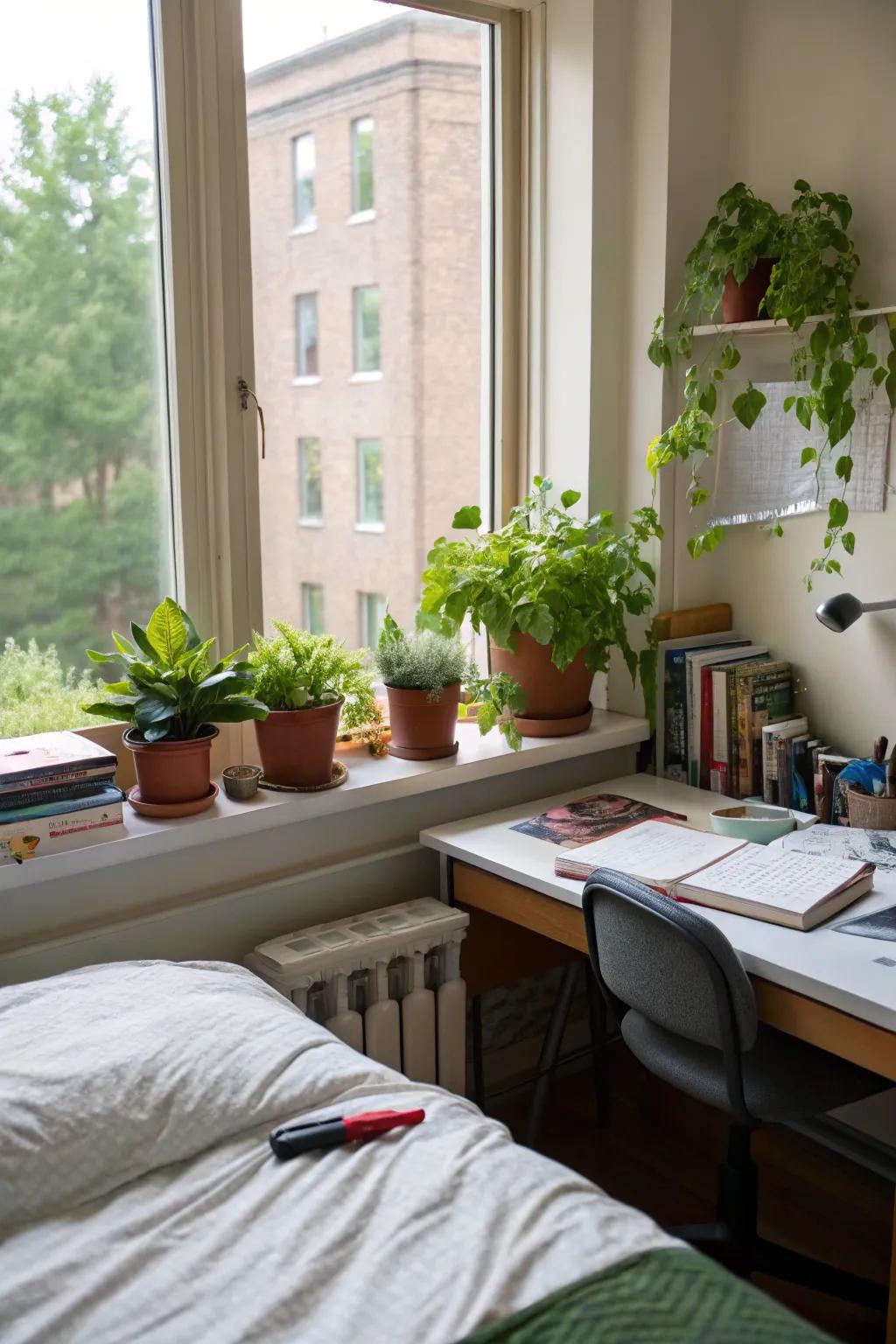 Refresh your dorm with natural greenery.