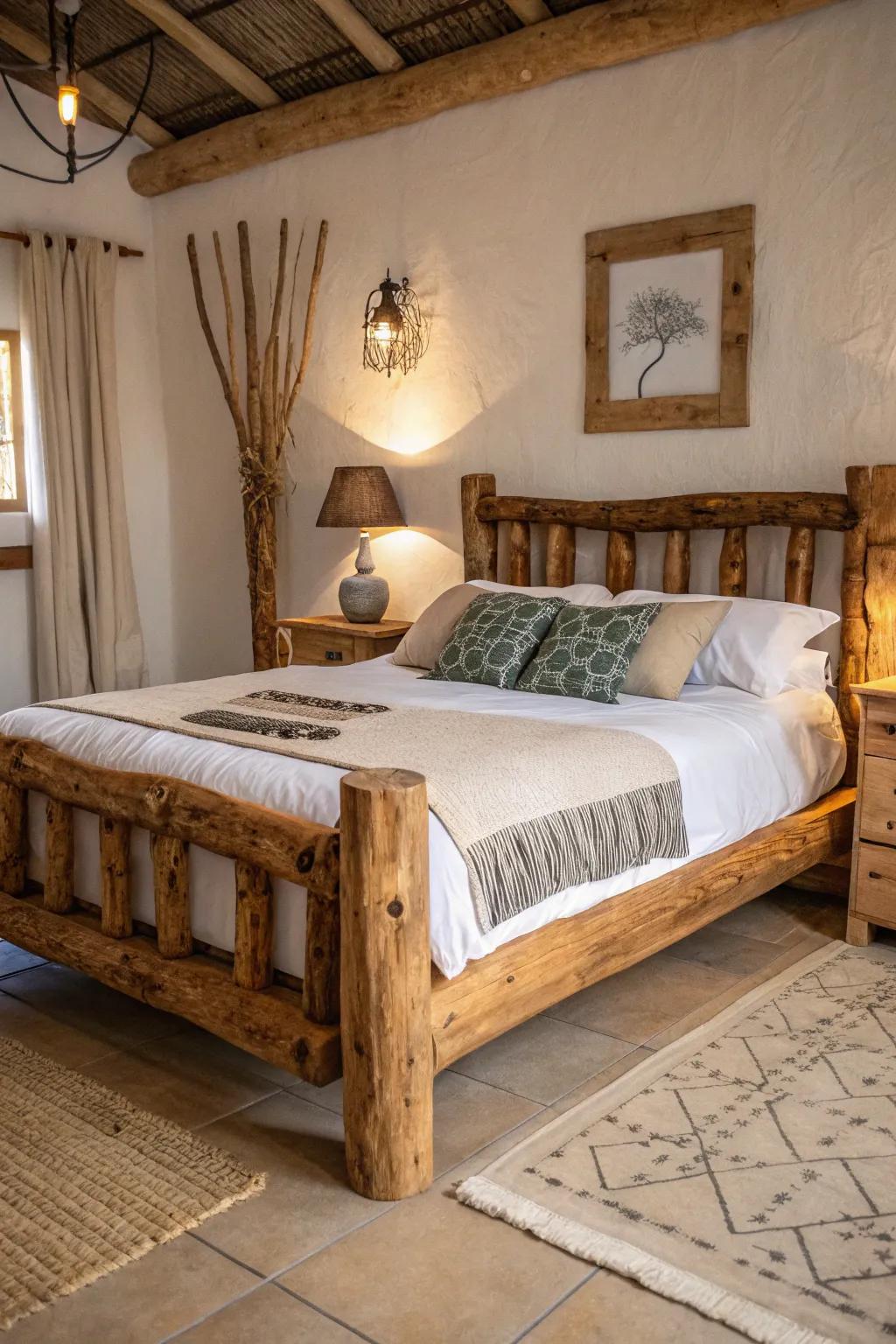 Rustic bed designs introduce an earthy charm to your bedroom.