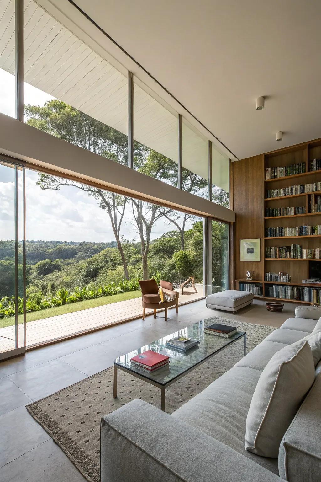 Open interiors maximize light and space.