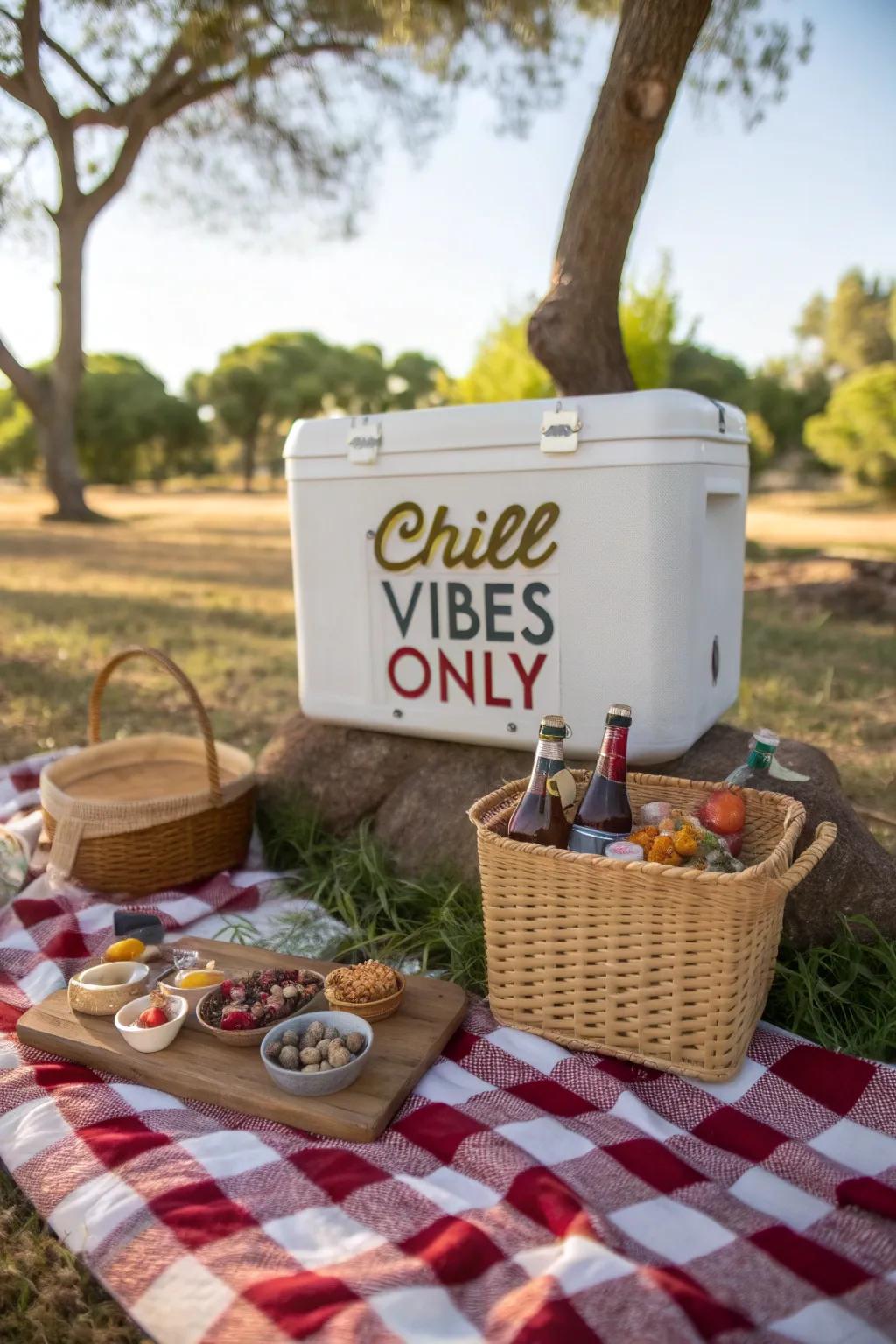 A cooler spreading positivity with a custom message.