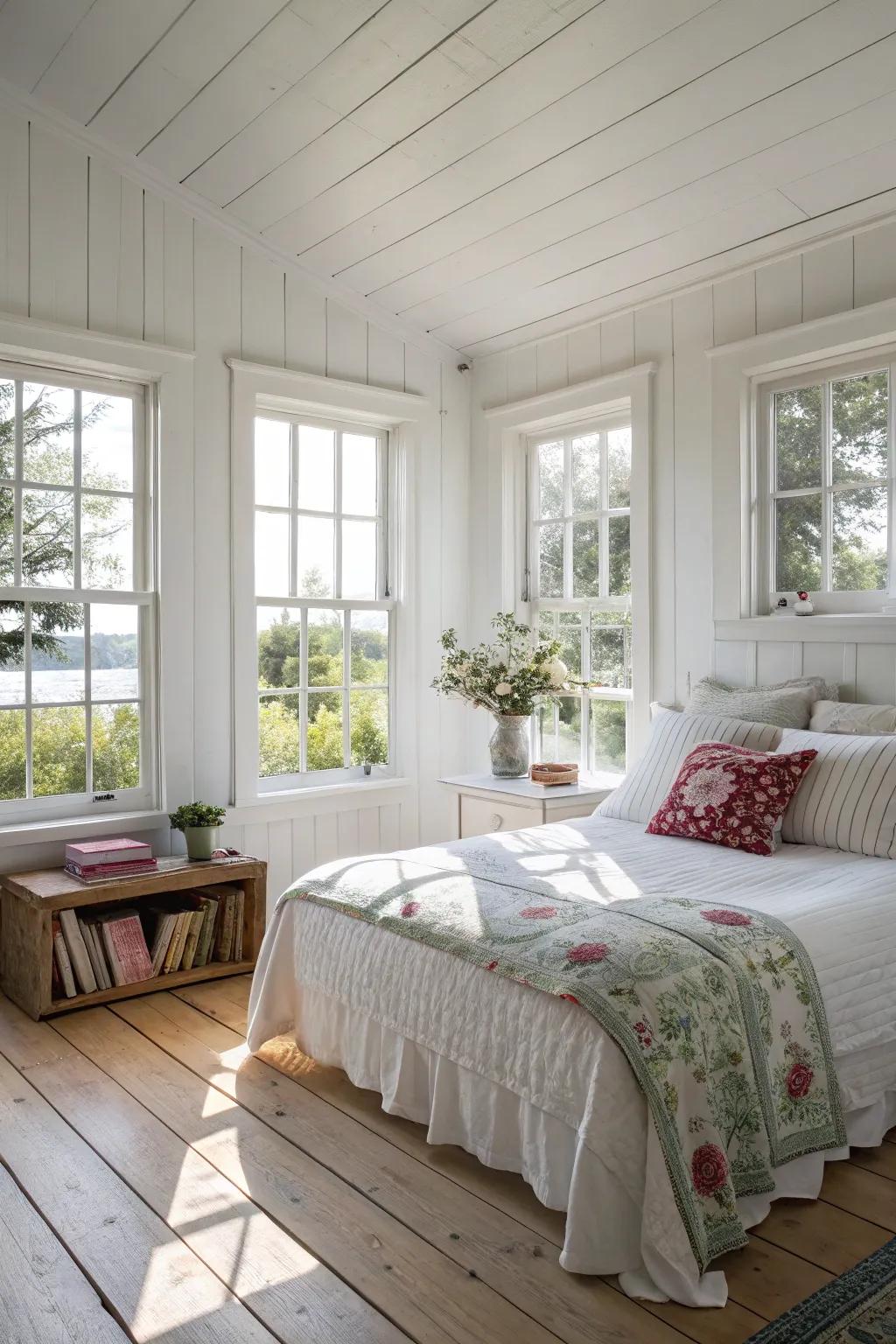 Sunlight establishes an open and inviting mood.