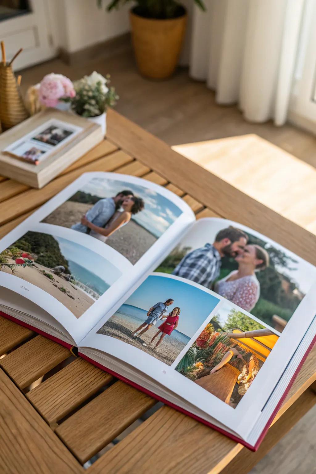 A memory album displaying a beautiful love story.
