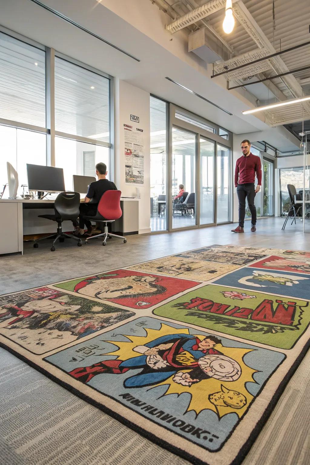 A pop culture inspired rug introduces personality and fun to any space.