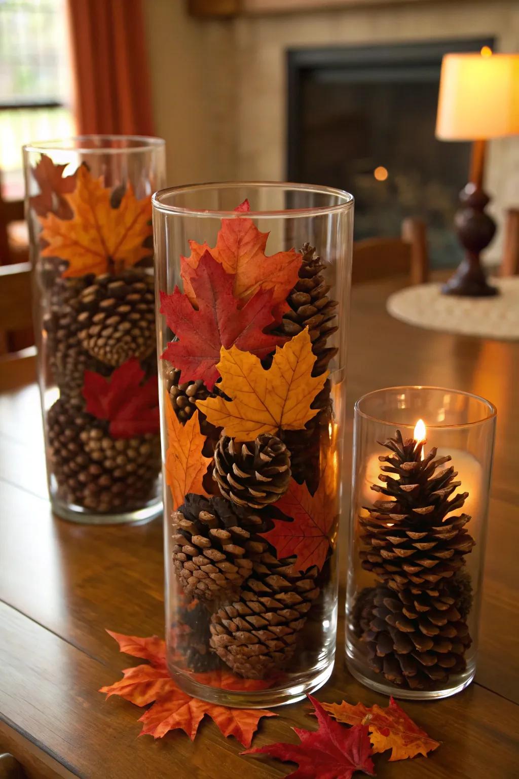 Seasonal elements add charm to your table setup.