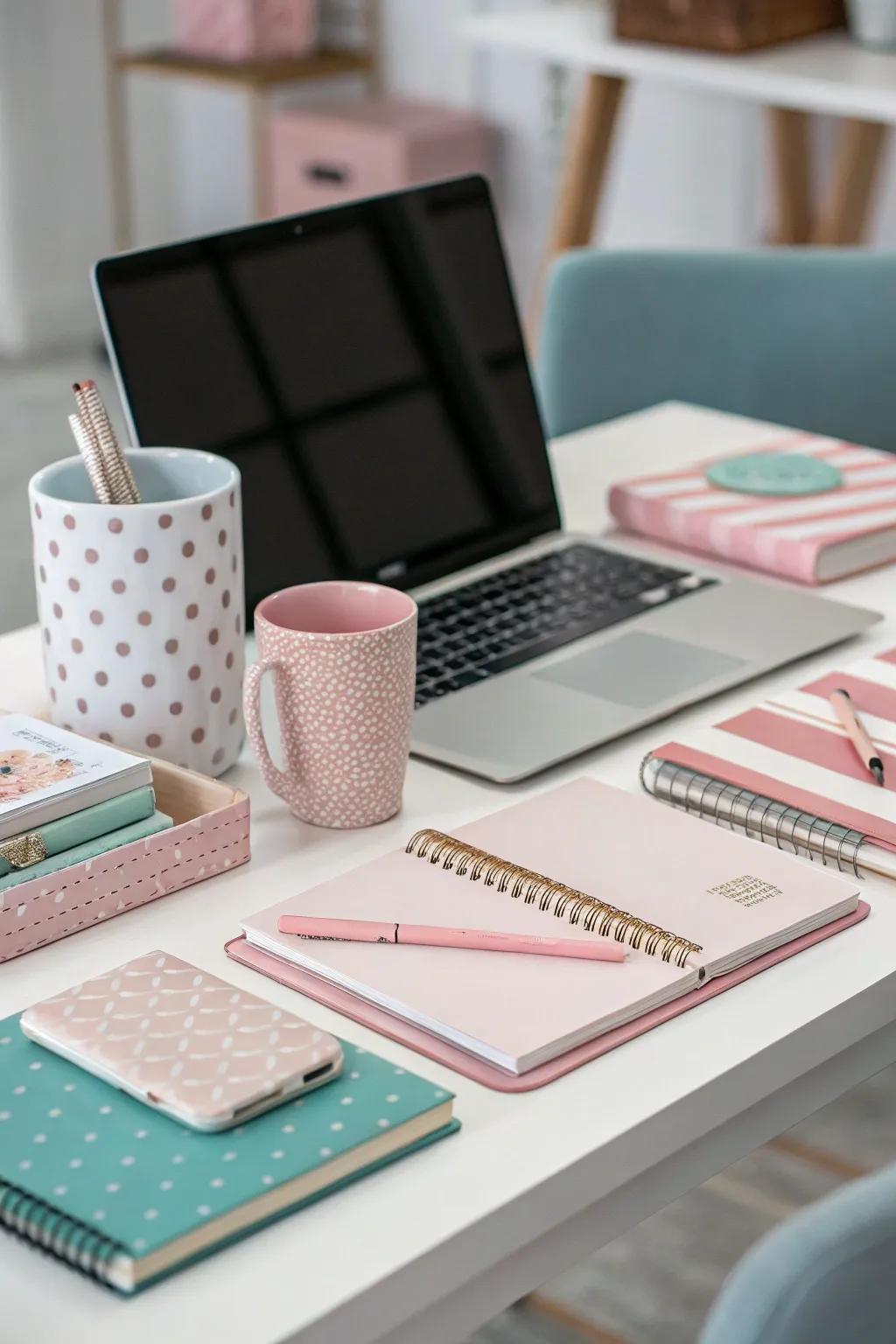 Color coordination produces an attractive workspace.