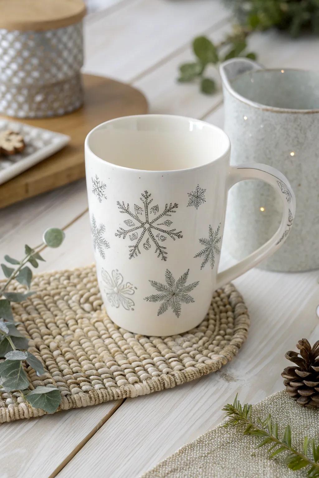 Welcome the essence of winter with this refined DIY frozen water droplet cup, suitable for sipping cocoa by the hearth.