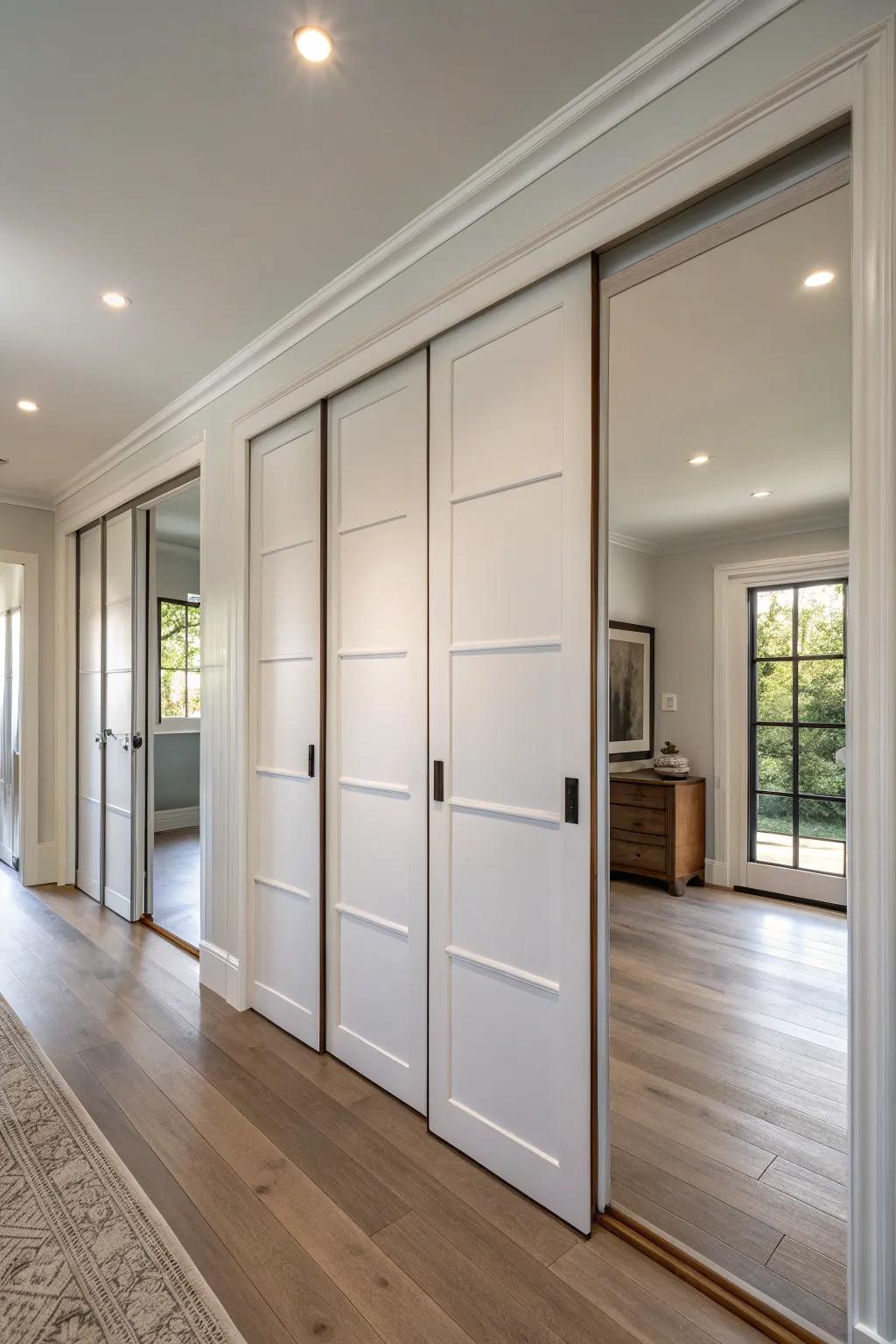 Achieve a tidy aesthetic with pocket doors.