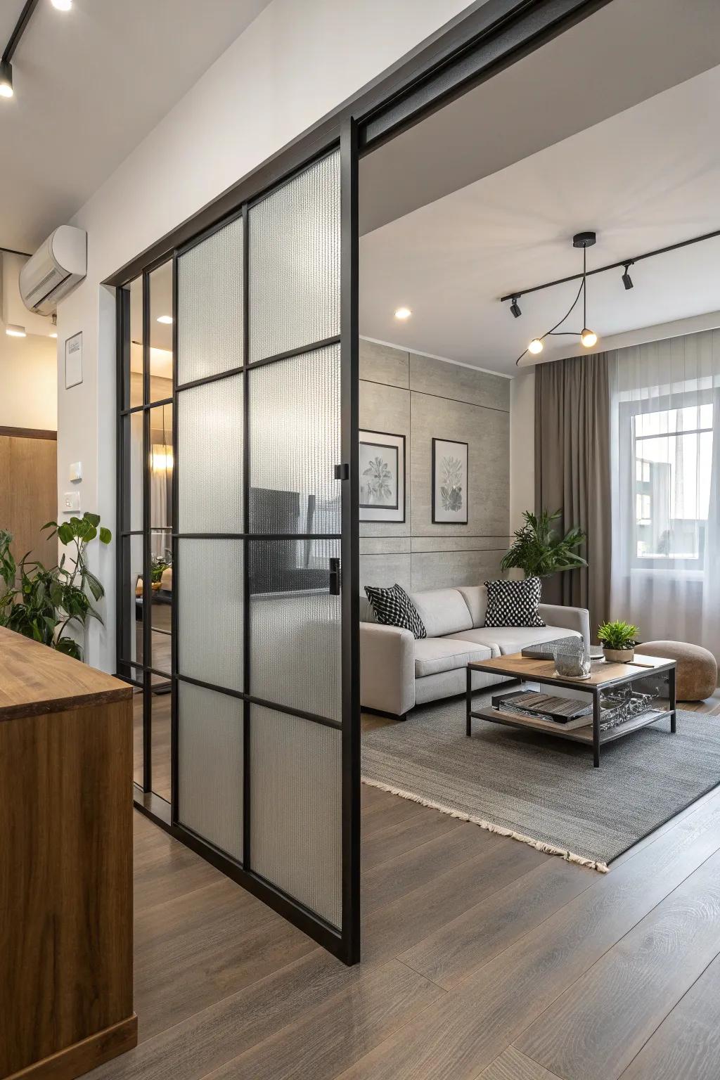 Room dividers offer flexibility in open layouts.