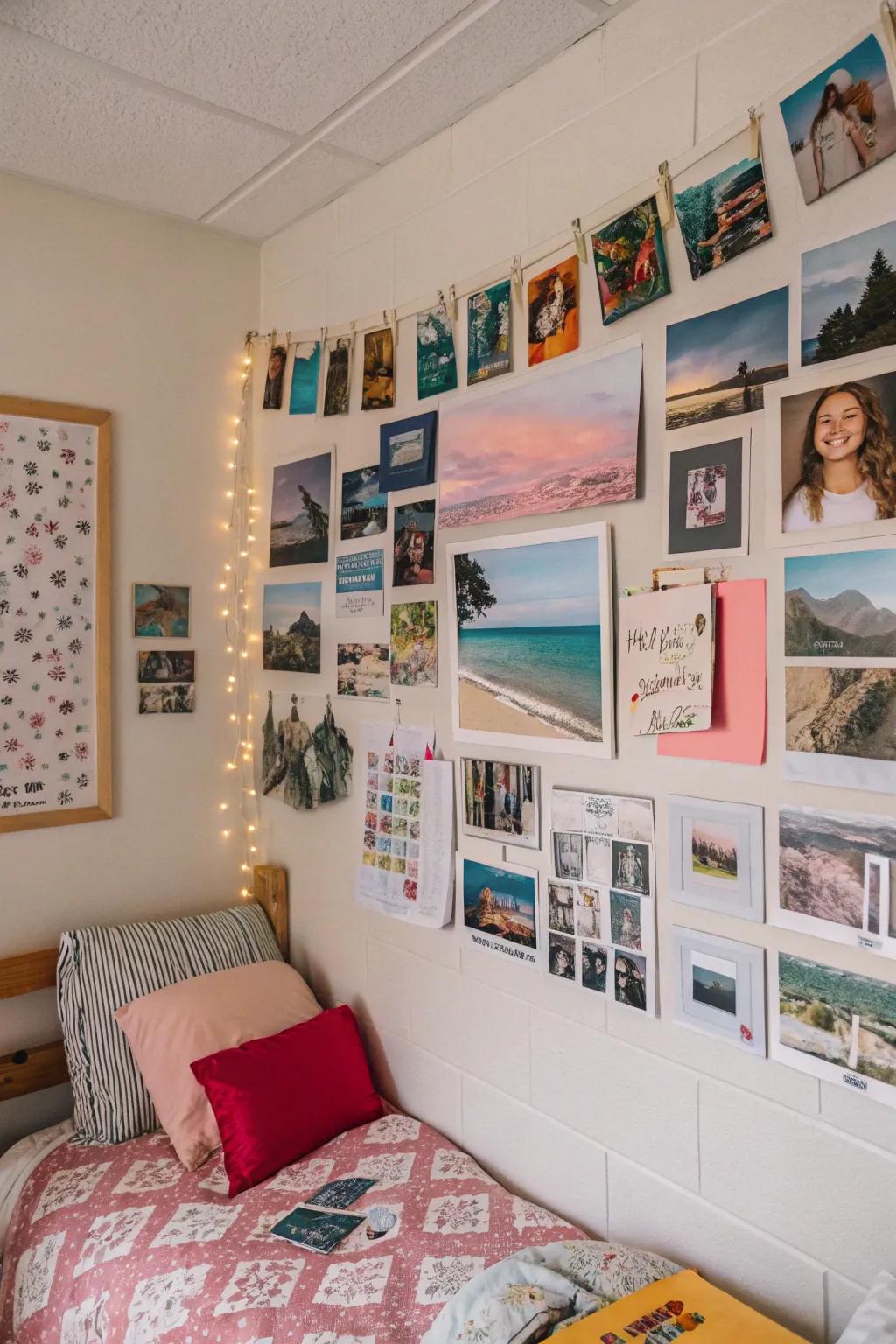 A collection of photos adds a personal touch.