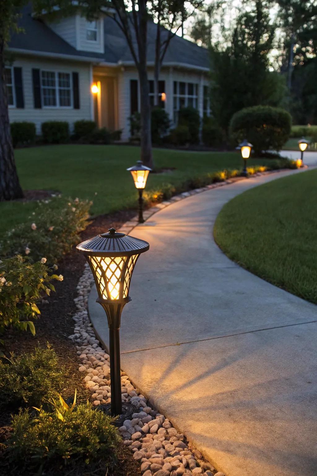 Strategic lighting can transform driveways into enchanting nighttime features.