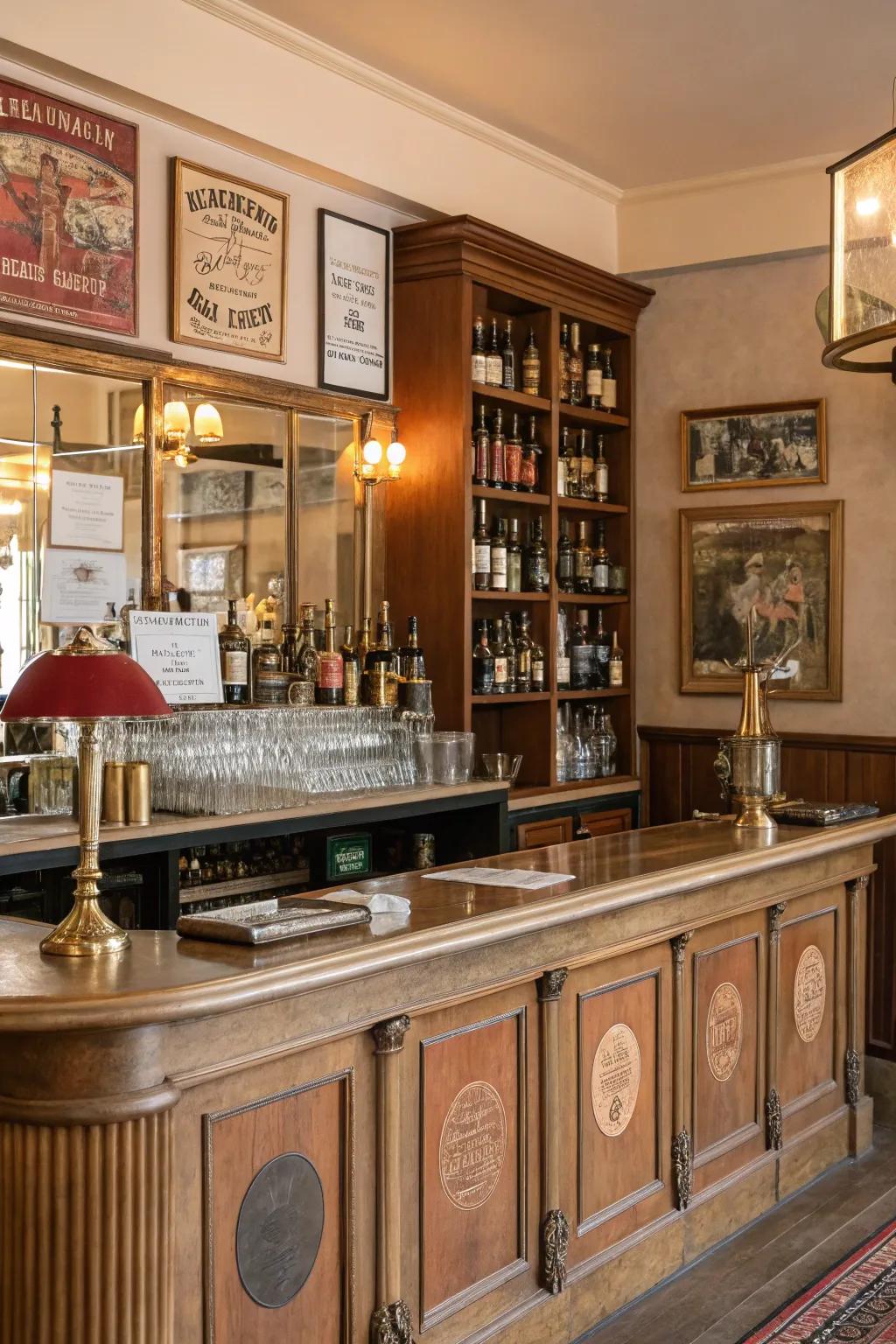 Cherish the past with a retro-themed personal bar.