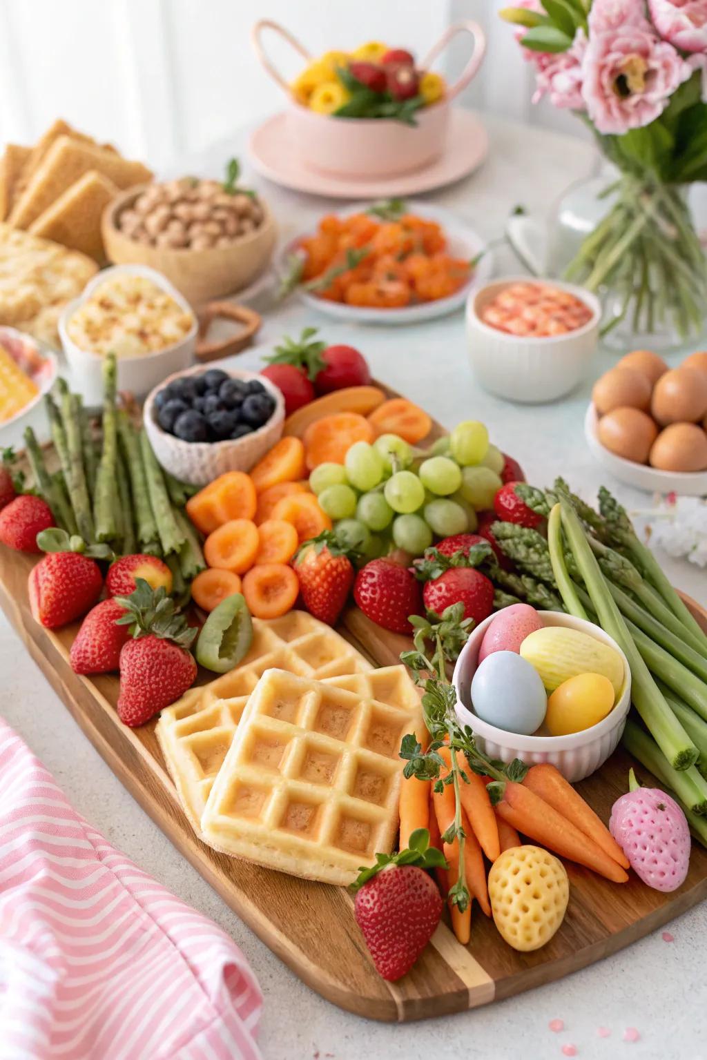 A vibrant Easter early meal display that delights both the eyes and taste buds.
