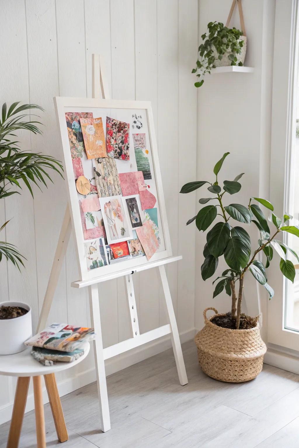 Embrace spring's vibrant hues with a unique mixed media creation masterpiece that brings minimalist charm to your space.