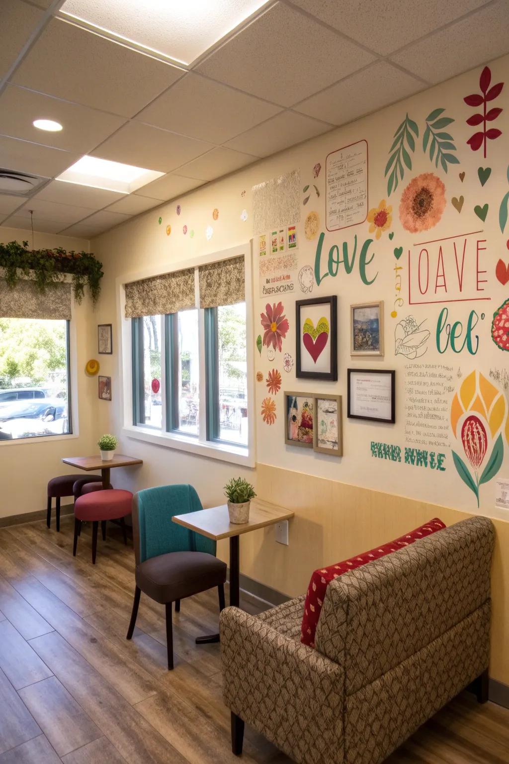 Uplifting decor motivates and inspires.