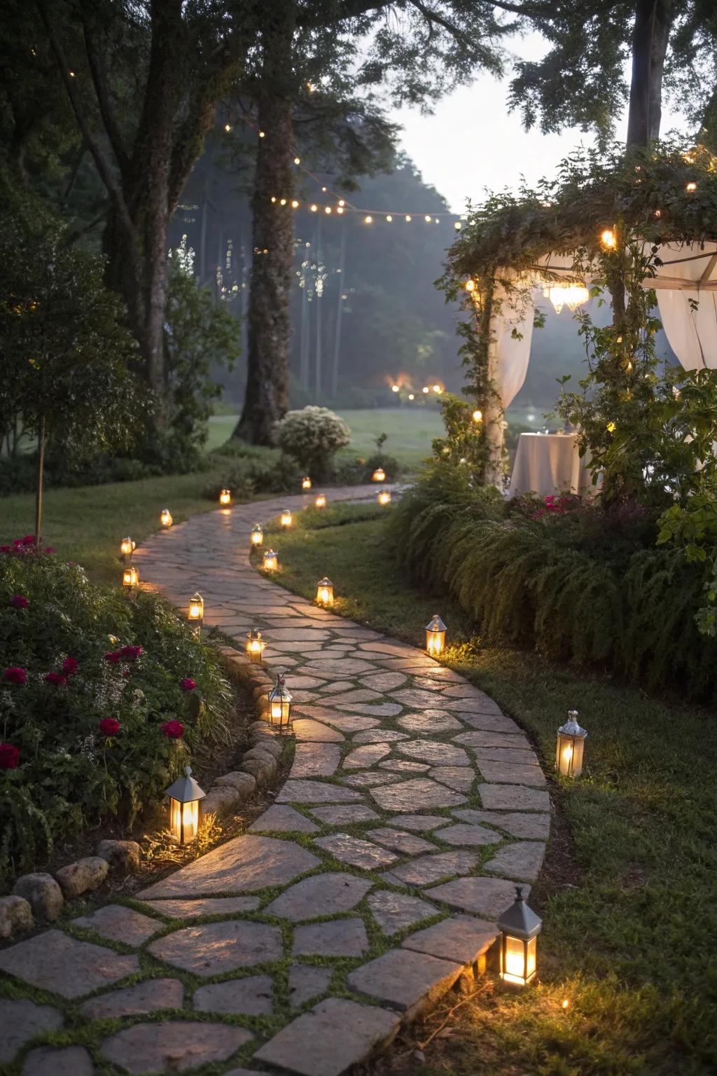 Enigmatic pathways guide guests through your enchanted garden.