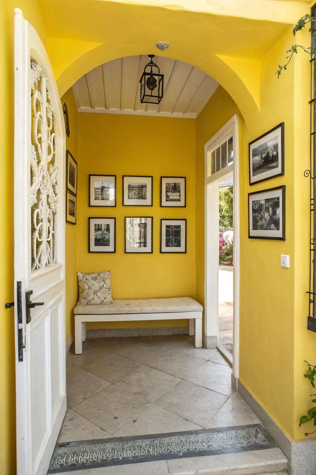 Radiate warmth with a bright golden entryway.