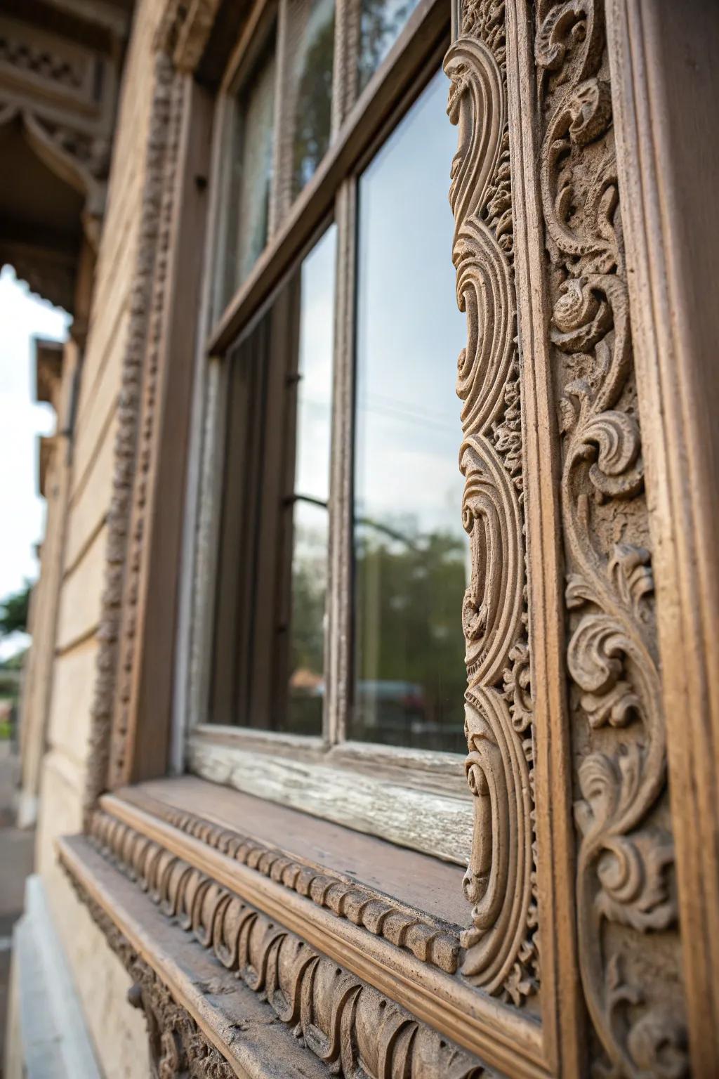 Window with intricate refined molding