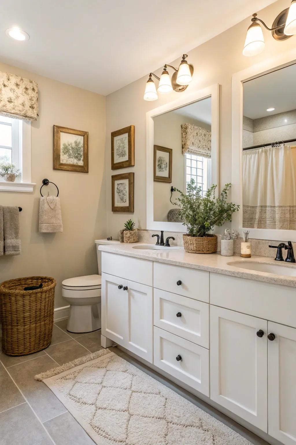 A light and airy family bathroom that is welcoming.