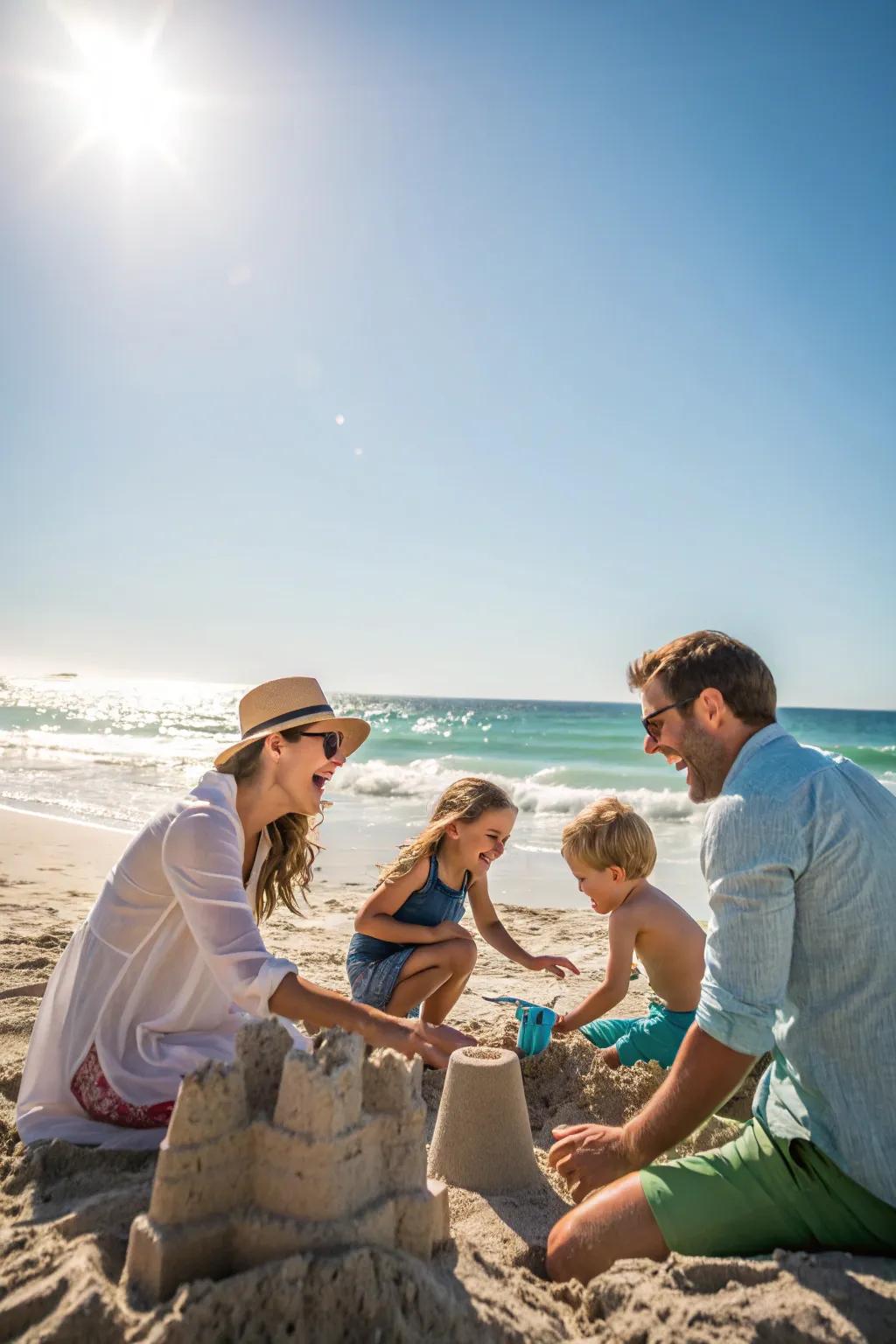 Feel the delight of the beach in your family images.