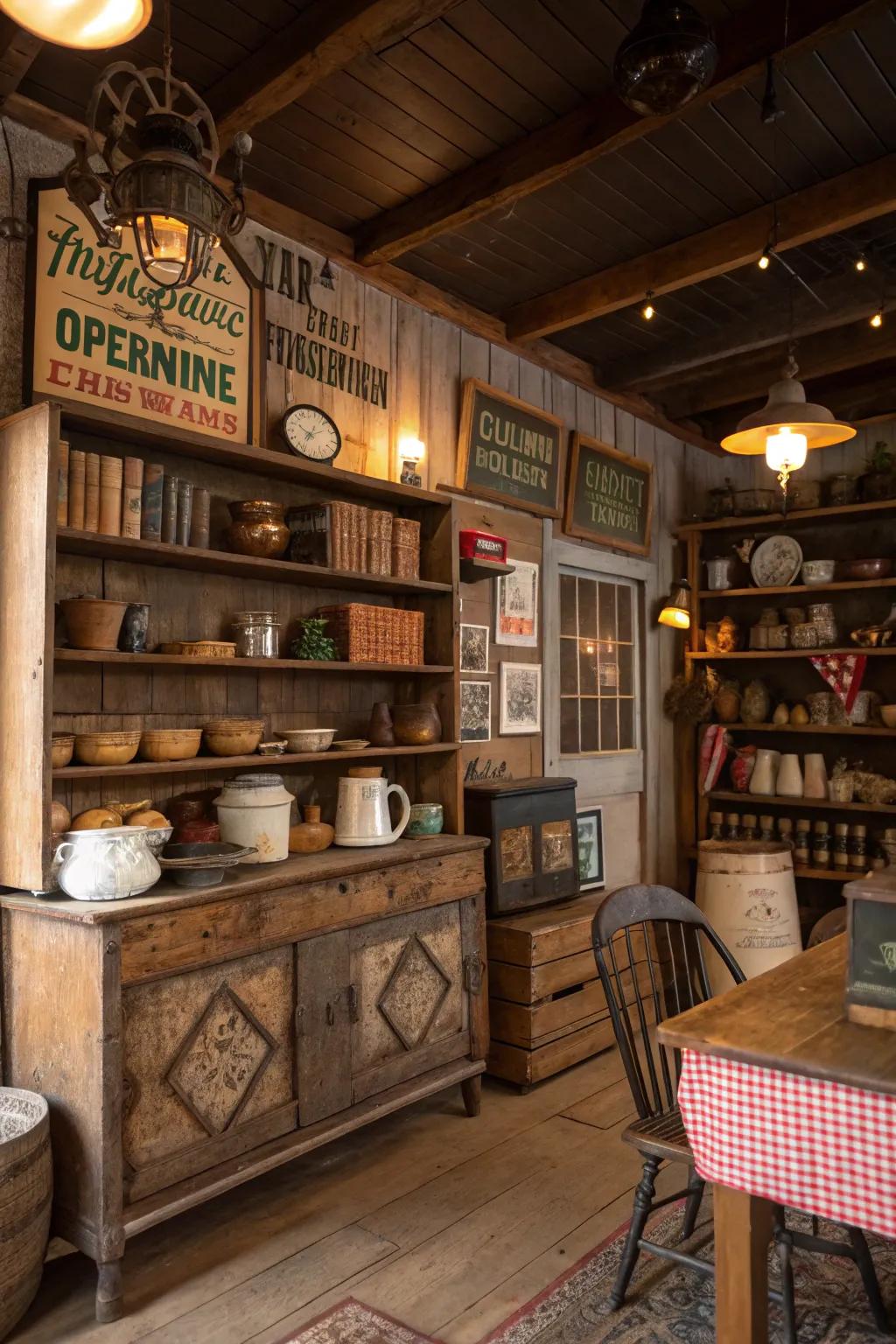 Vintage finds that add character to any space.