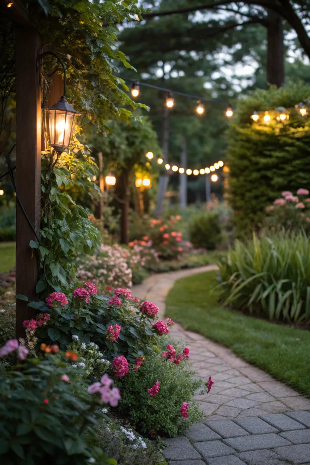 Ambient lighting elevates the charm of your garden.