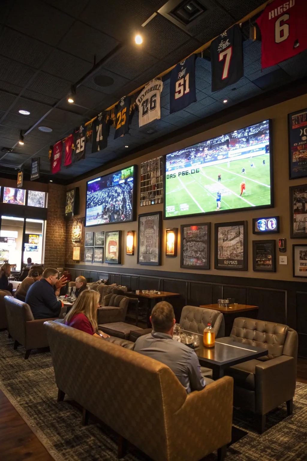Construct the supreme sports aficionado's retreat within your basement bar.