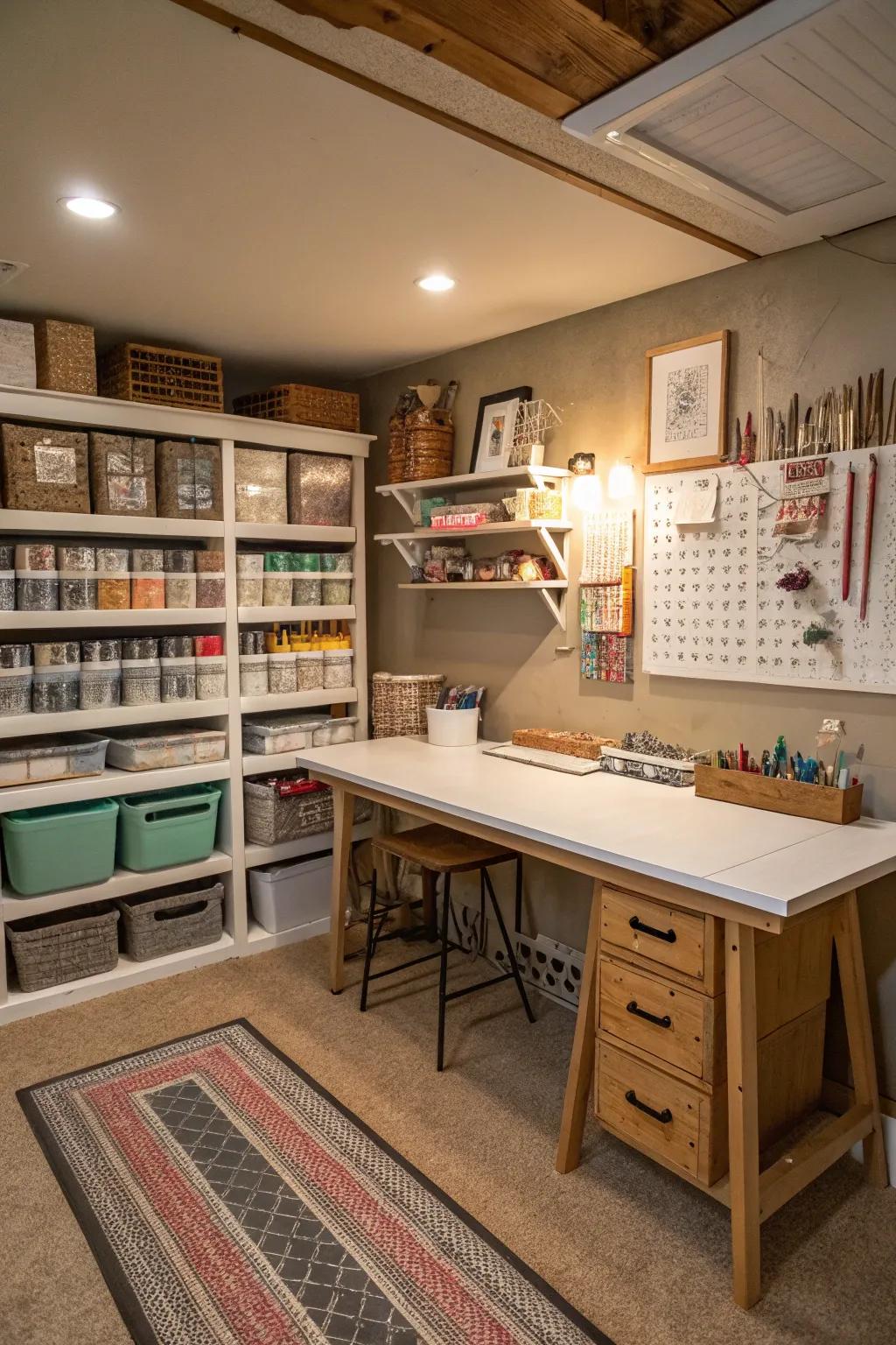 Free your creativity with a specially designed craft space.