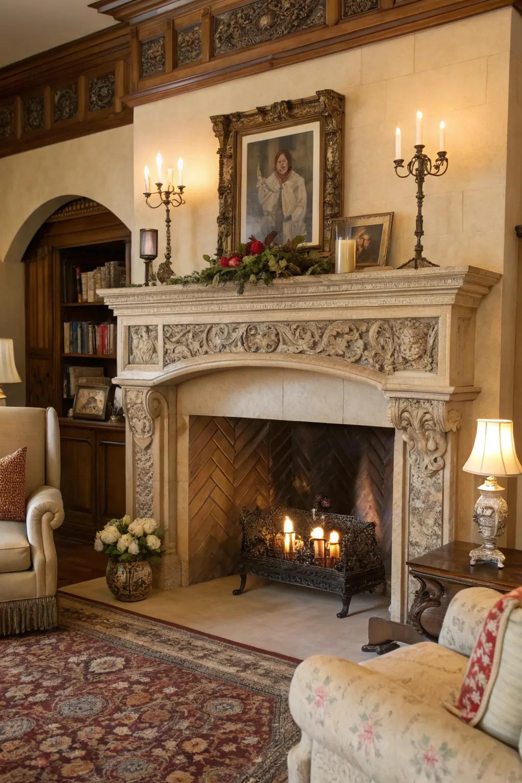 Emphasize your fireplace's charm with an ornamental surround.