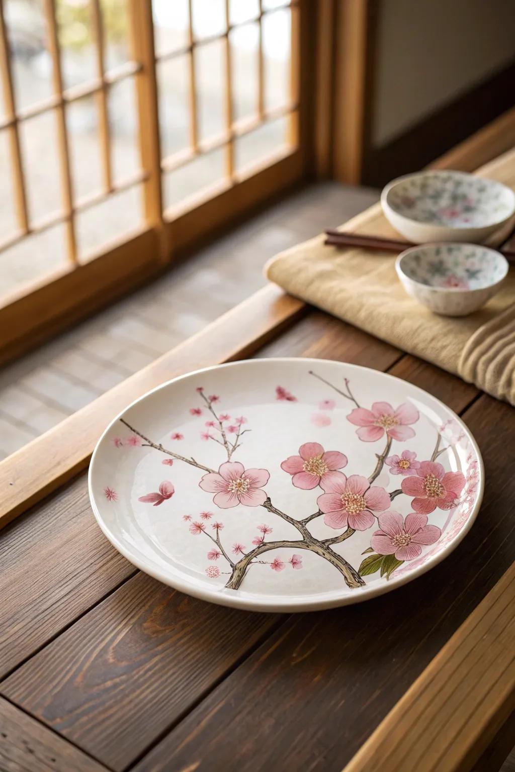 Cherry blossoms lend a touch of refined beauty to your plates.