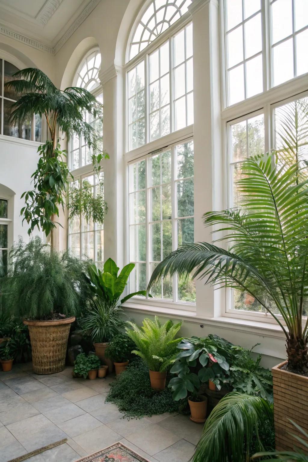 Indoor flora brings a hint of the tropics inside.