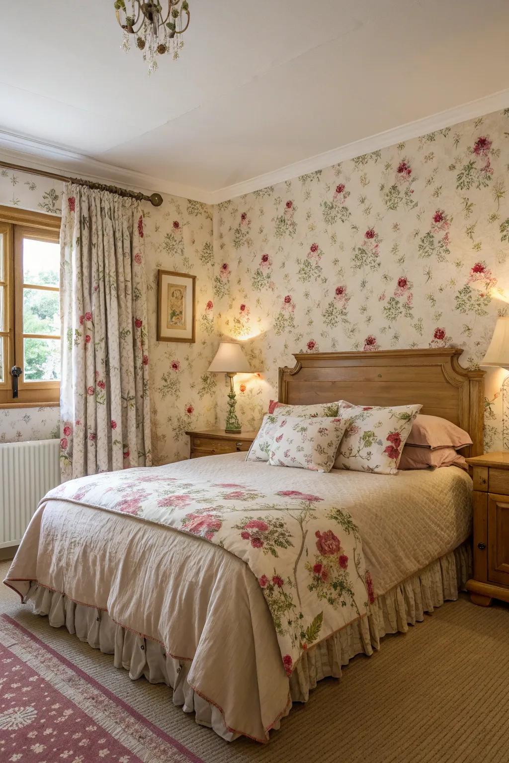 Botanical motifs bring an element of nature and softness.
