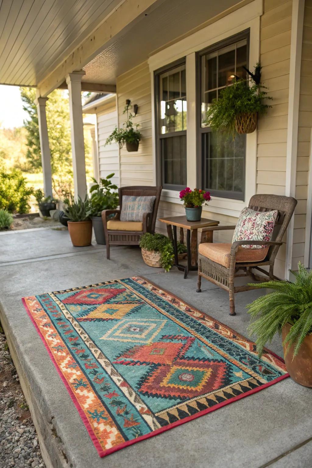 Outdoor textiles add warmth and style.