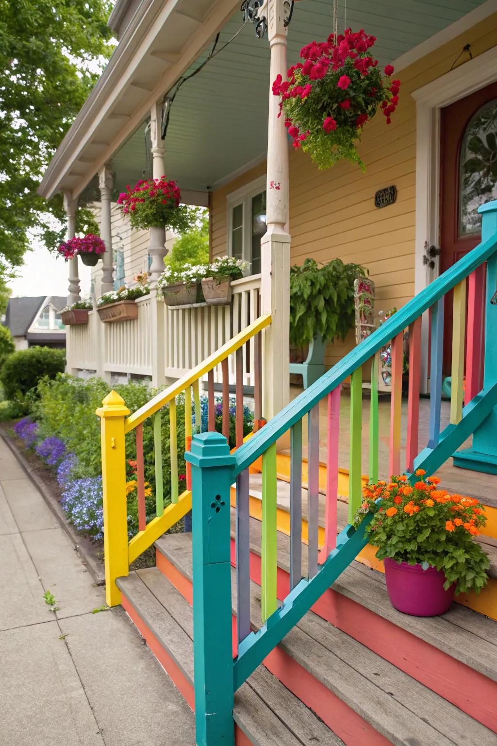 Dynamic personalized painted railings offering individual style